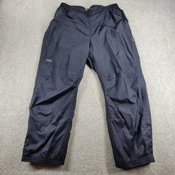 Cabelas Mens Rain Pants XL Black Lightweight Nylon Packable Outdoor Trail Hiking - Picture 1 of 12